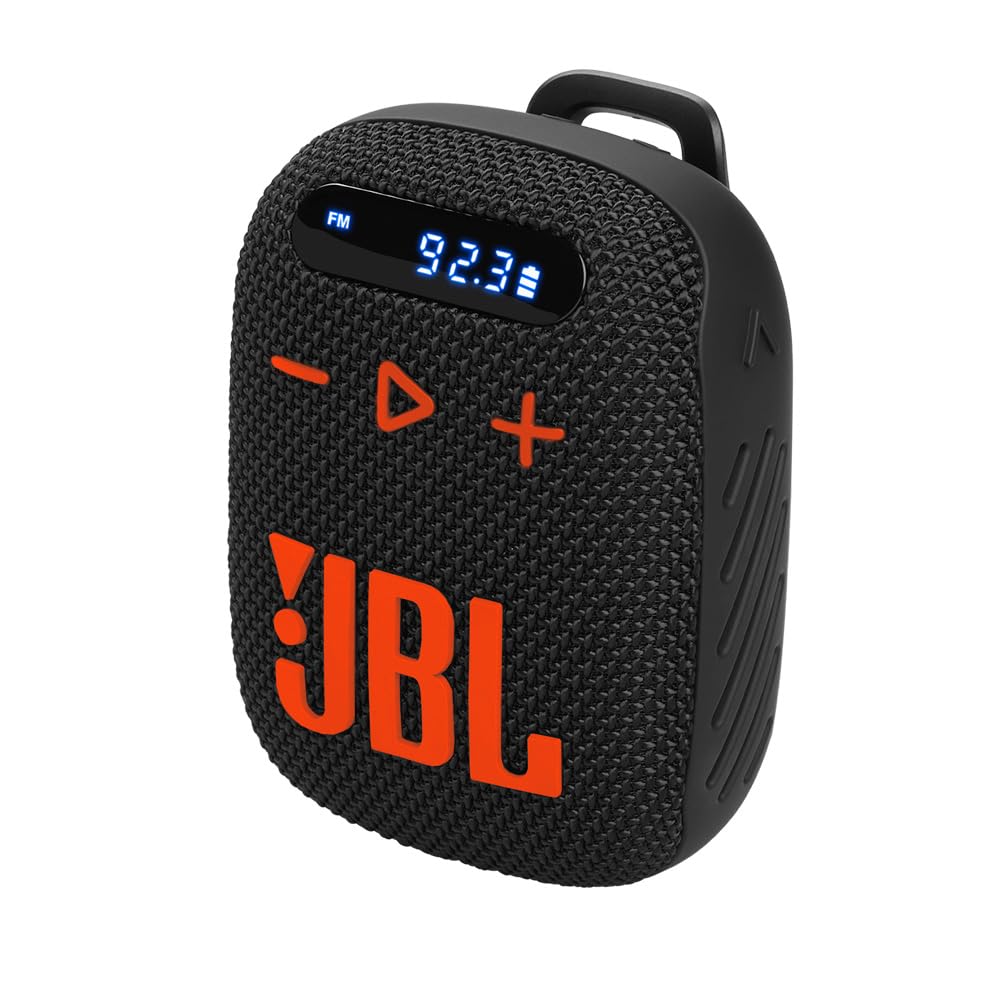 JBL Wind 3 FM - Altavoz de manubrio Bluetooth (negro/naranja)