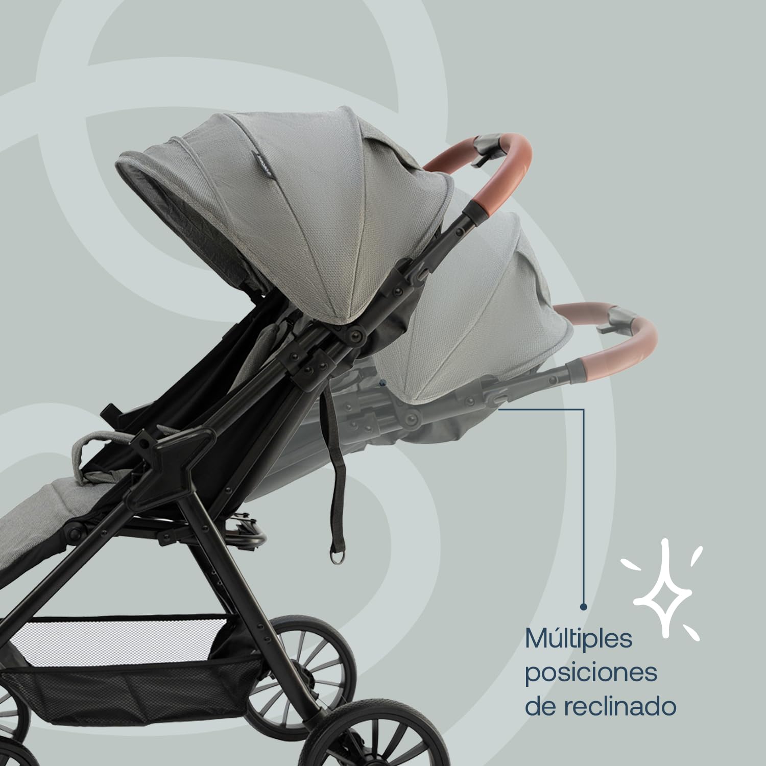 Bebesit Carriola para Bebe Sprint | Carriola de Bastón Ligera con Cinturón de 5 Puntos | Recién Nacidos a 4 Años | Carriola de Viaje con Toldo, 3 Paneles, Reposa Pie Ajustable y Canasta Portaobjetos