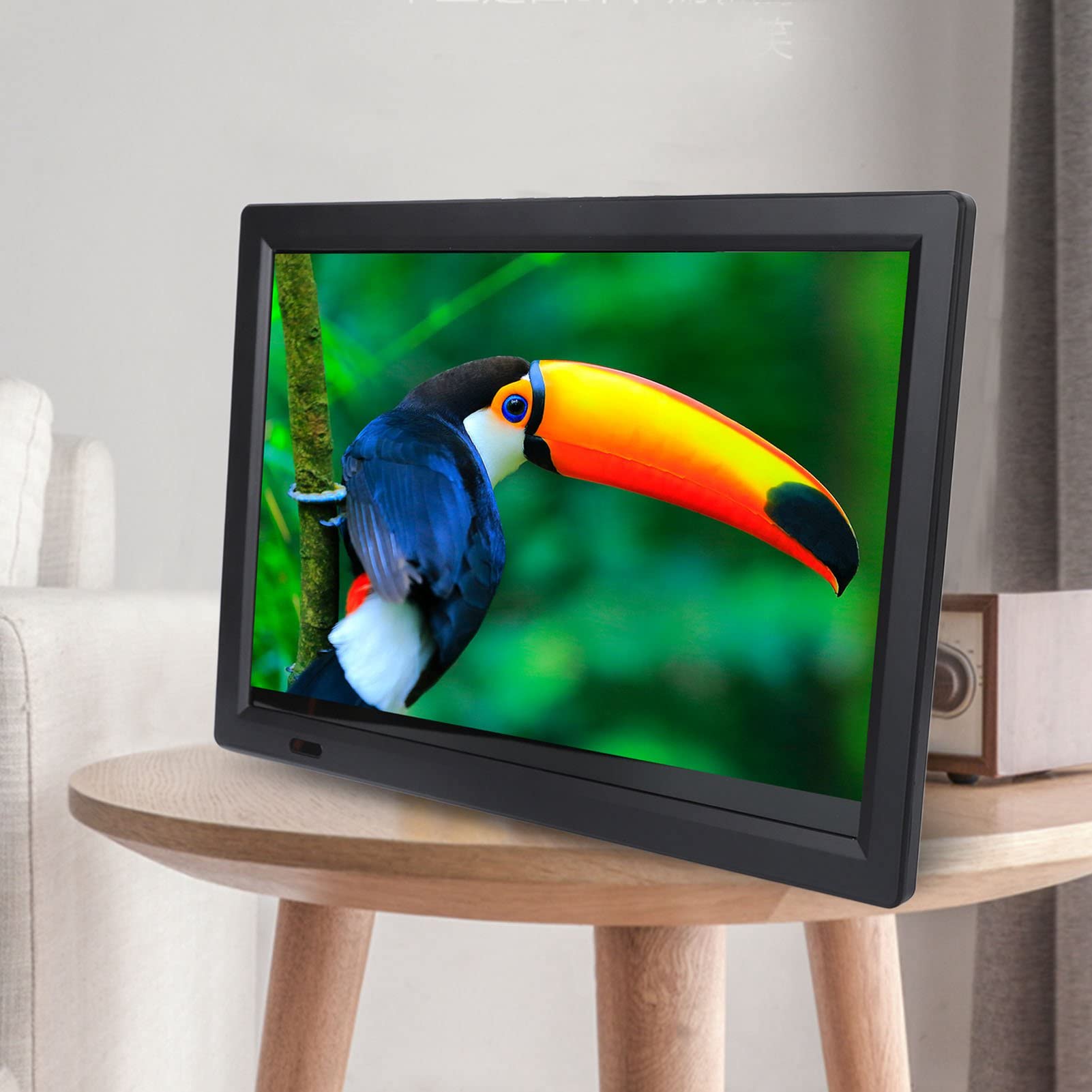 Televisión LED Multifuncional Portátil MKV/MOV/AVI/WMV/MP4/FLV/MPEG1-4/1080P Video en Negro