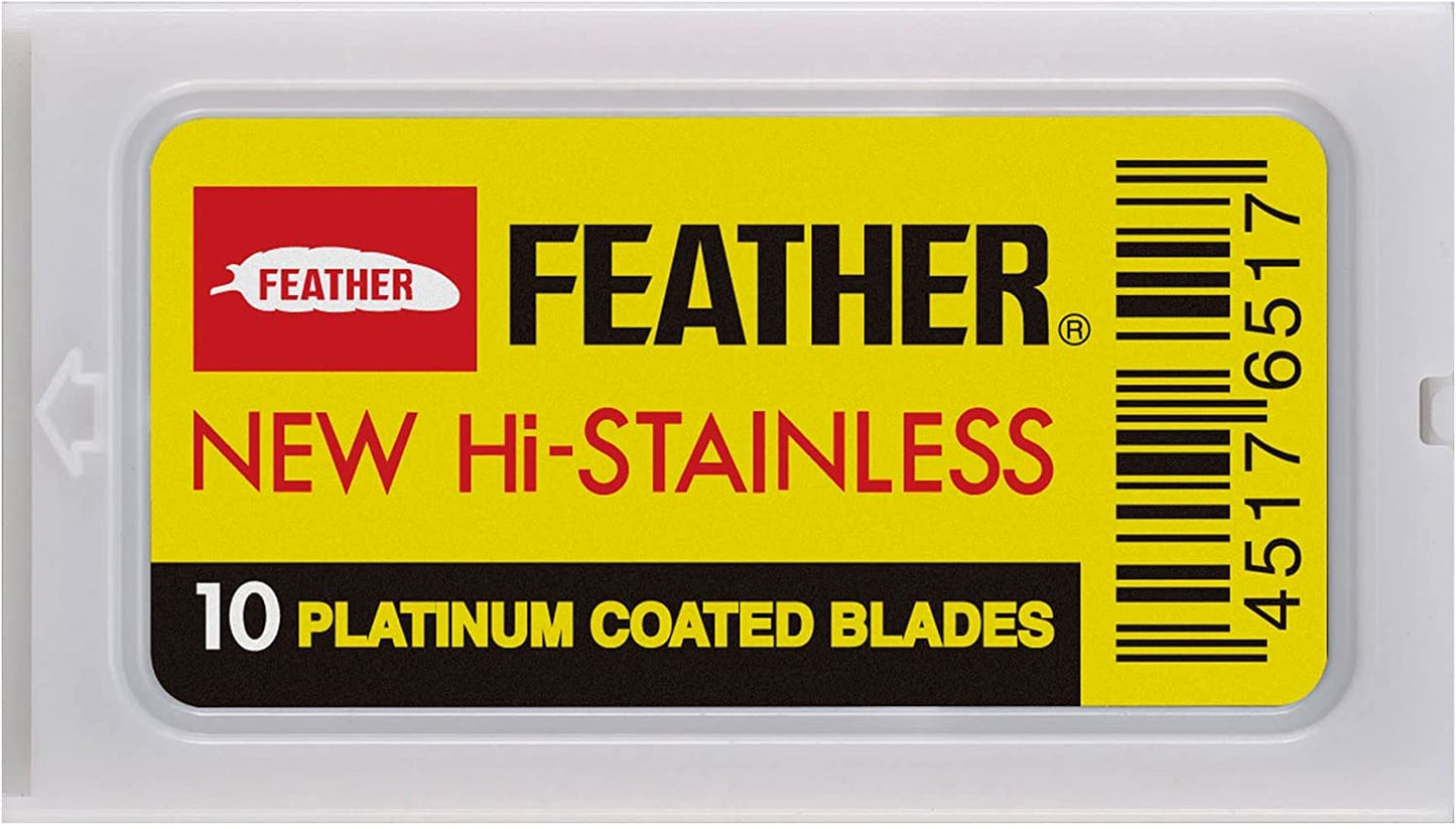 Feather 10 Razor Blades New Hi-Stainless Double Edge by Feather