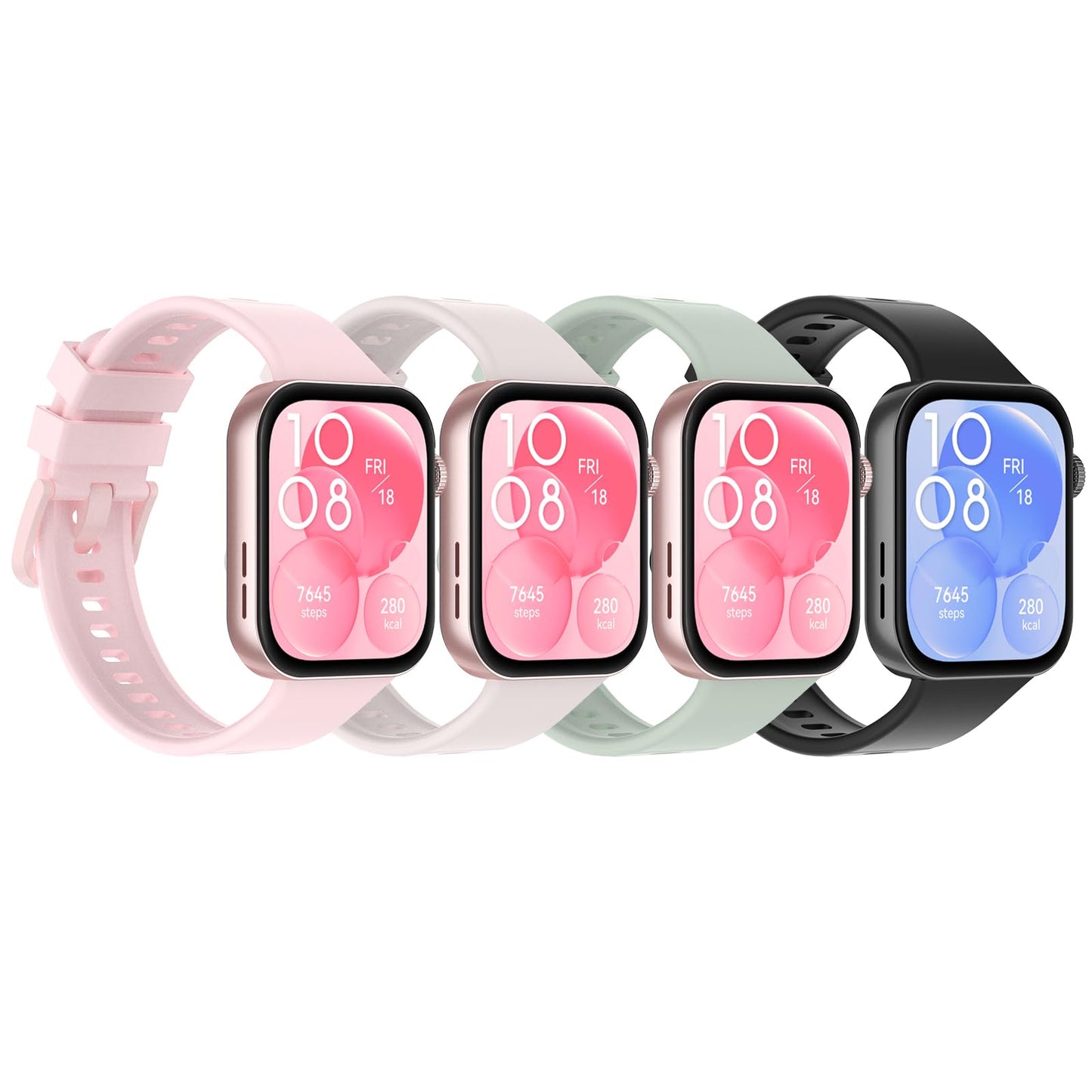 Hianjoo 4 Piezas Correa Compatible con Huawei Watch Fit 4/Fit 4 Pro/Fit 3, Pulsera Banda de Deportes Suave Ajustable Silicona Reemplazo Bracelet Compatible con Huawei Watch Fit 3/4/4 Pro