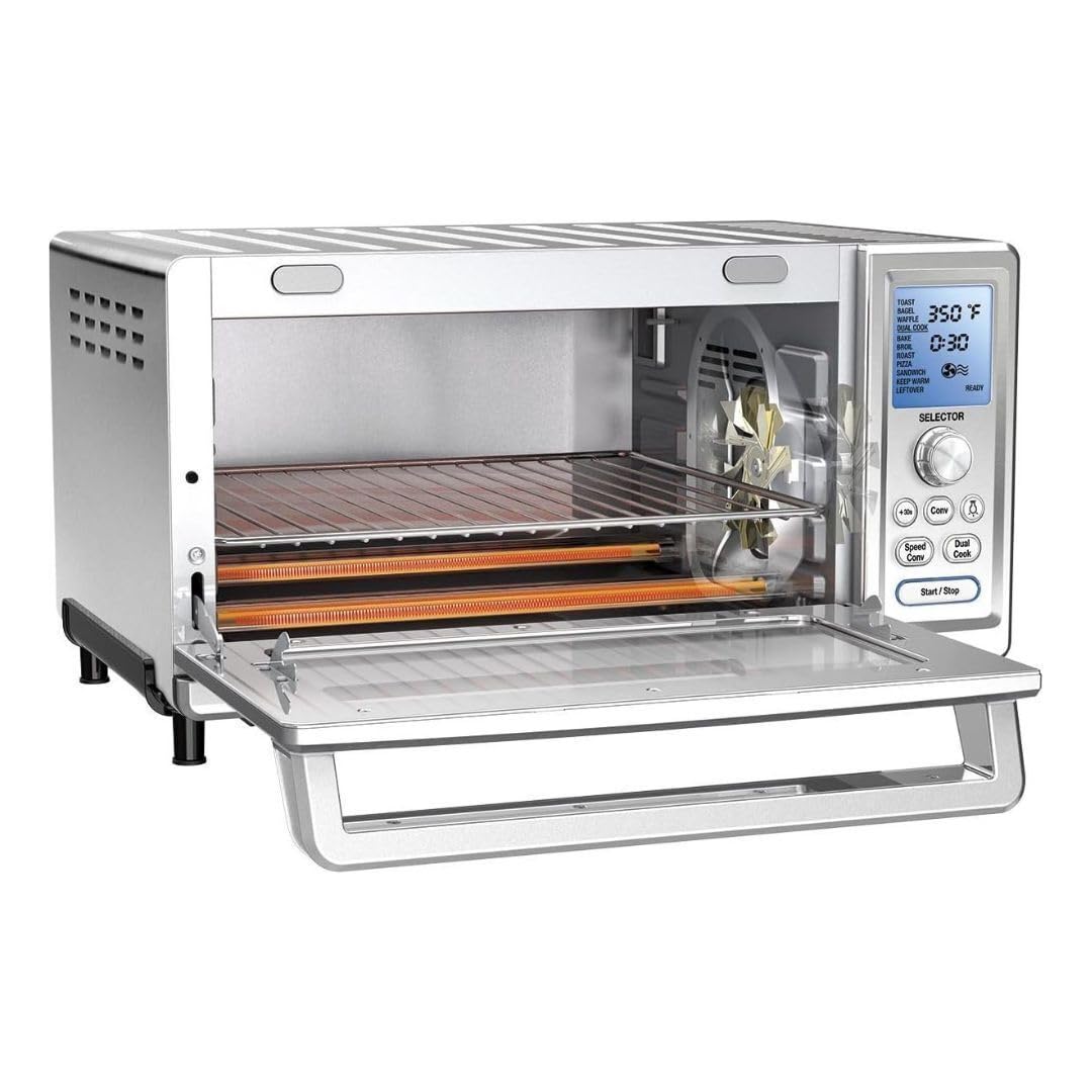 Cuisinart TOB-260N1 Horno tostador de convección de chef, 20.8 pulgadas de largo x 17.9 pulgadas de ancho x 11.4 pulgadas de alto, acero inoxidable