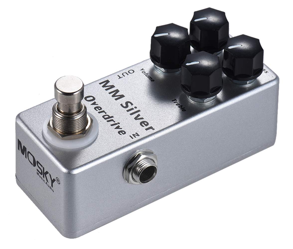 Pedal de Efecto Guitarra Eléctrica YMUZE Moskyaudio Mini Plateado Overdrive