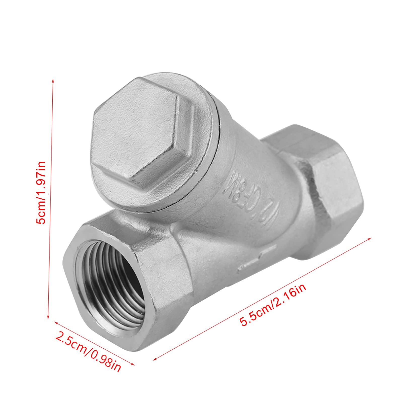 DN15 1/2 "PT Rosca Filtro de bomba de filtro de acero inoxidable tipo Y para agua Gas Colador de 1/2 Y Filtro de filtro Y