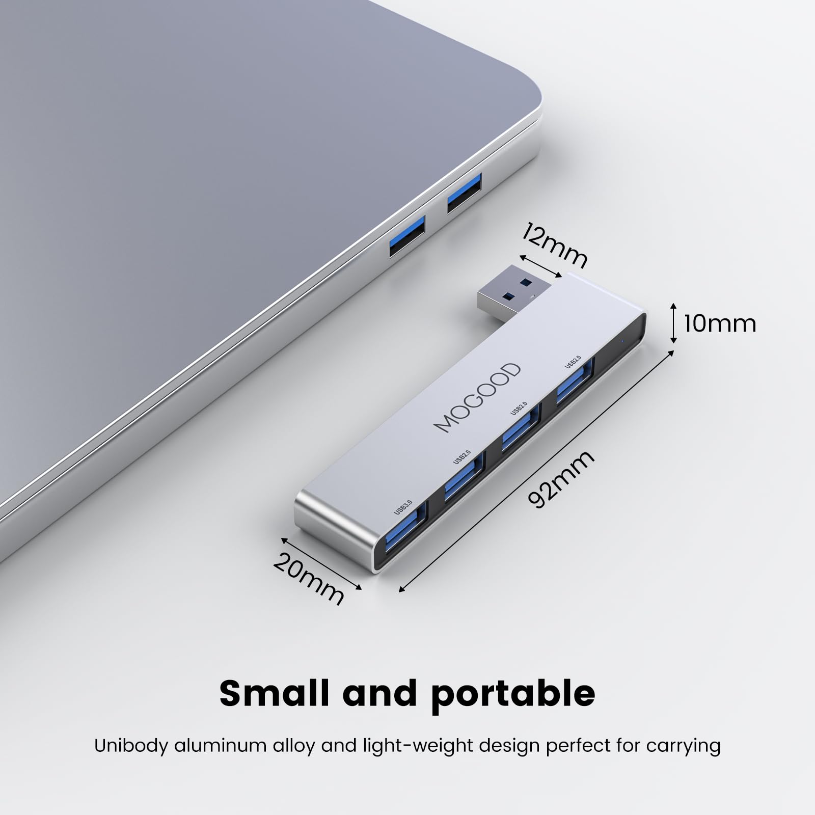 Hub USB 3.0 MOGOOD para Portátil Expansor Multipuerto en Azul