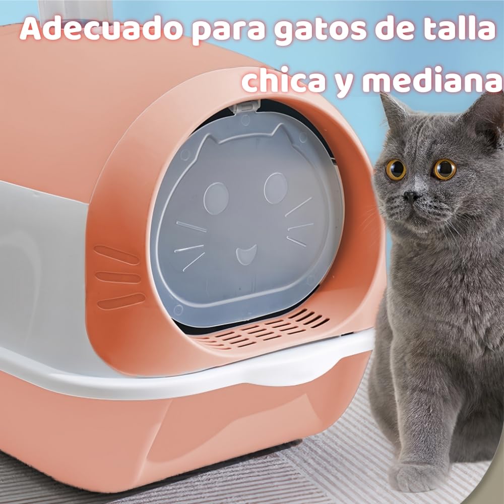 Caja de Arena con Capucha BAIWOLF Rosa Antisalpicaduras para Gatitos