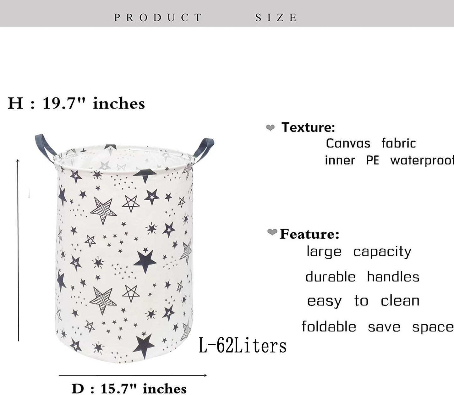 KUNRO - Cesta de almacenamiento redonda de gran tamaño, con revestimiento impermeable, organizadora, para guardería, ropa y juguetes
