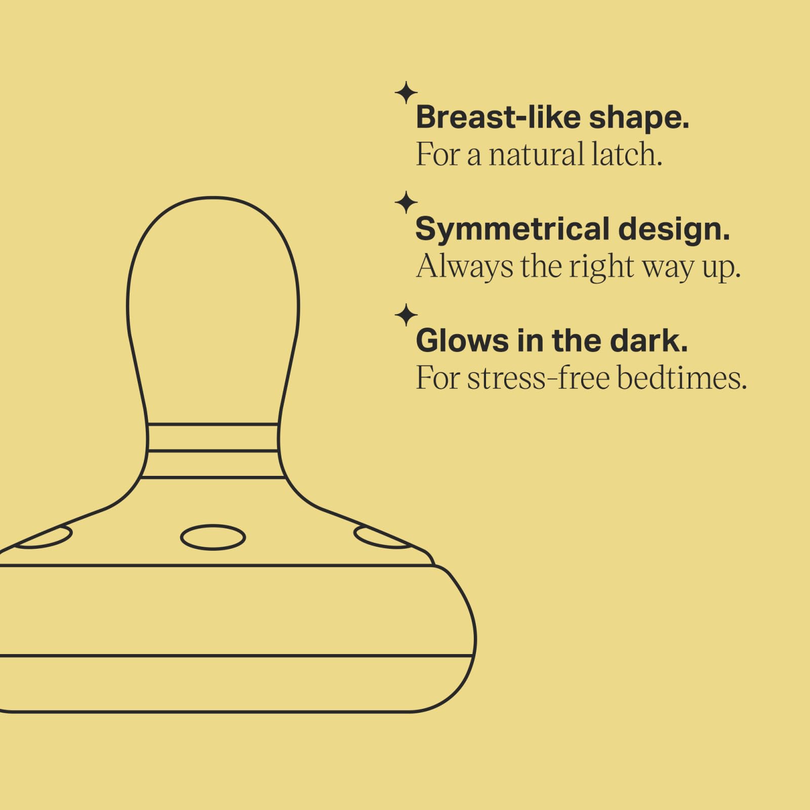 Chupete Tommee Tippee Noche Brillo en la Oscuridad Textura Similar a la Piel Diseño Simétrico Sin BPA para 0-6 Meses