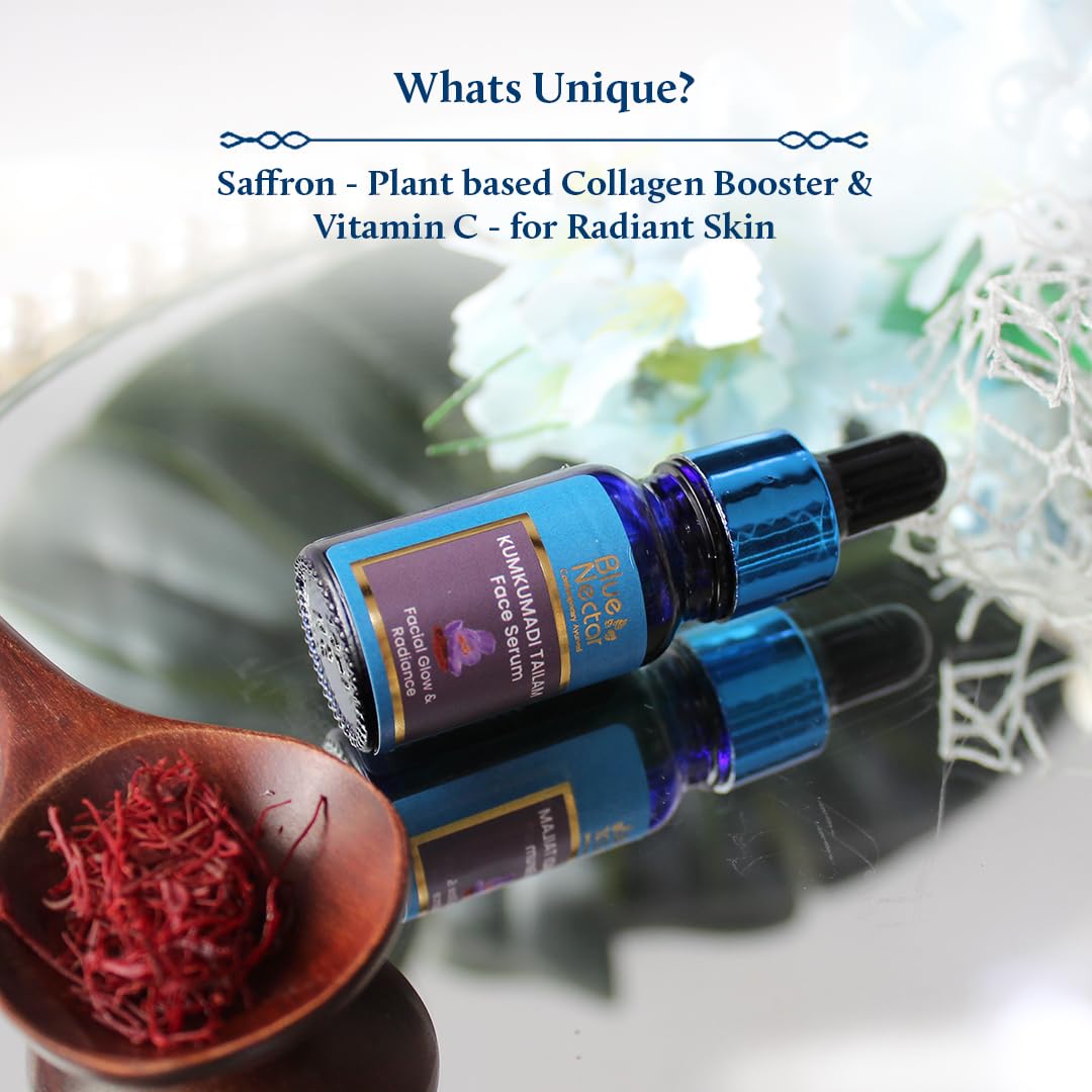Blue Nectar Kumkumadi Ayurvedic Radiance Glow Night Serum - 10Ml