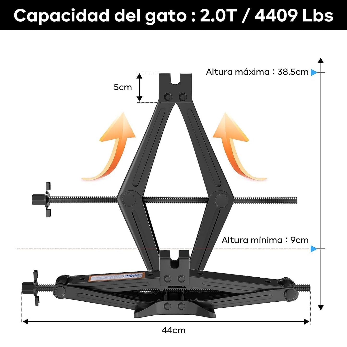 Gato Hidráulico 2 Toneladas - Herramienta Profesional para Taller Mecánico, Reparación de Autos y Camiones, Kit de Herramienta para Neumático SUV,RV y MPV