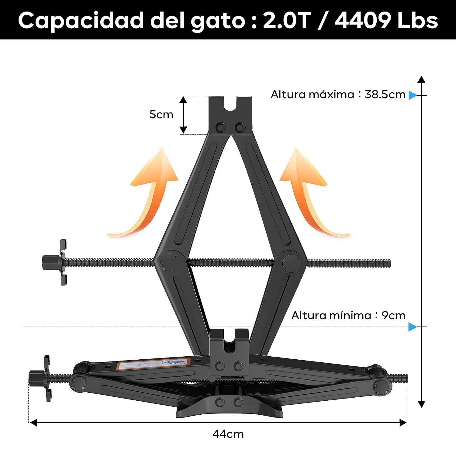 Gato Hidráulico 2 Toneladas - Herramienta Profesional para Taller Mecánico, Reparación de Autos y Camiones, Kit de Herramienta para Neumático SUV,RV y MPV