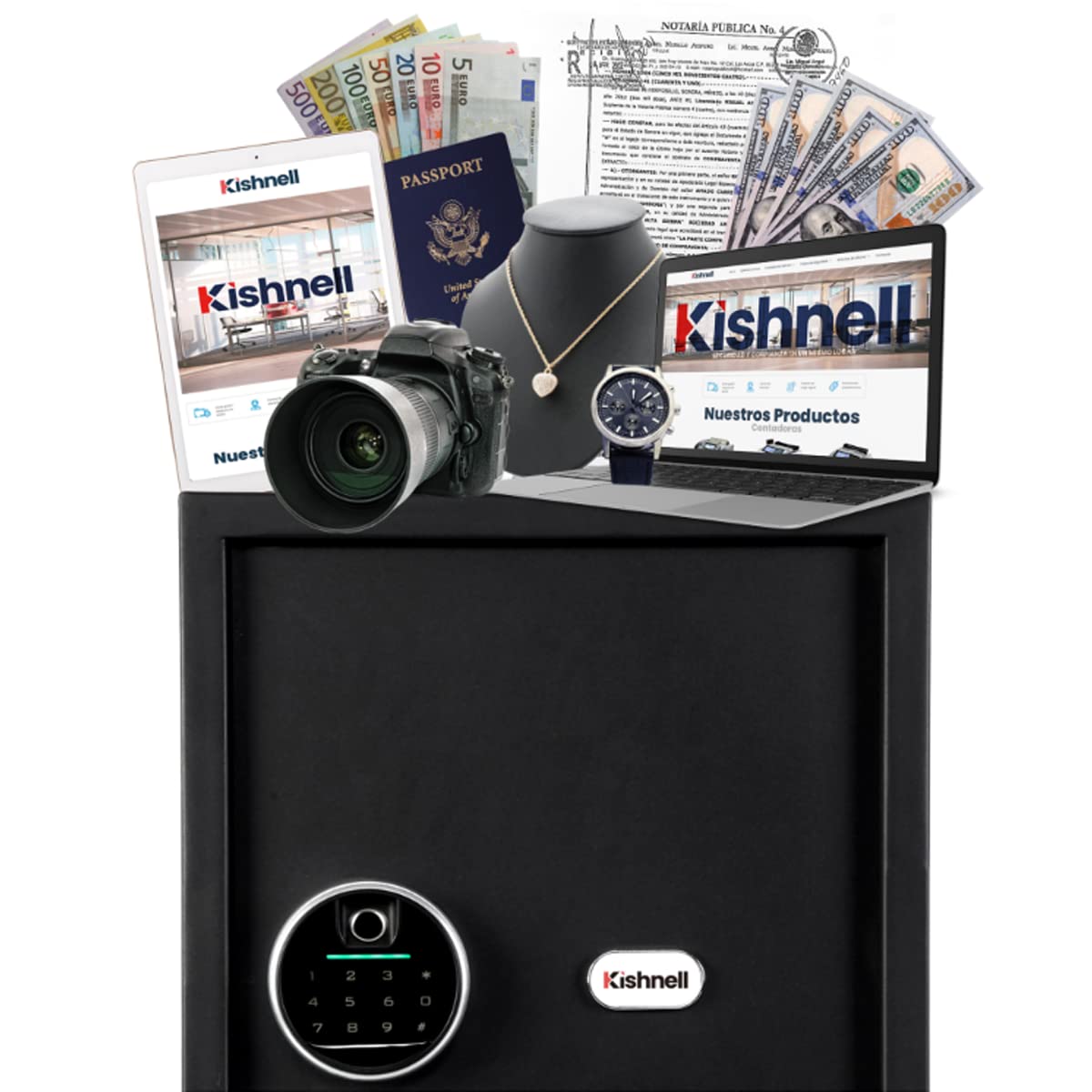 Kishnell | Caja Fuerte Seguridad Grande Huella Y Luz Sprinfrield 50FDE