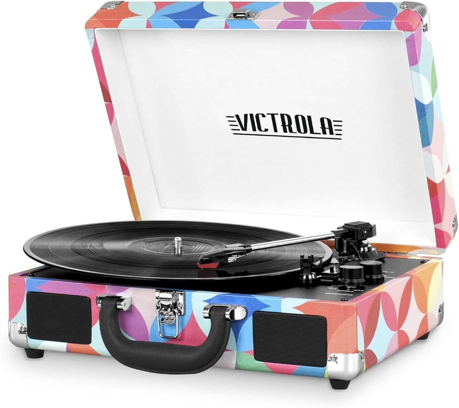 Tocadiscos Portátil Victrola Journey Bluetooth Geo con Bocinas Integradas y Salida RCA