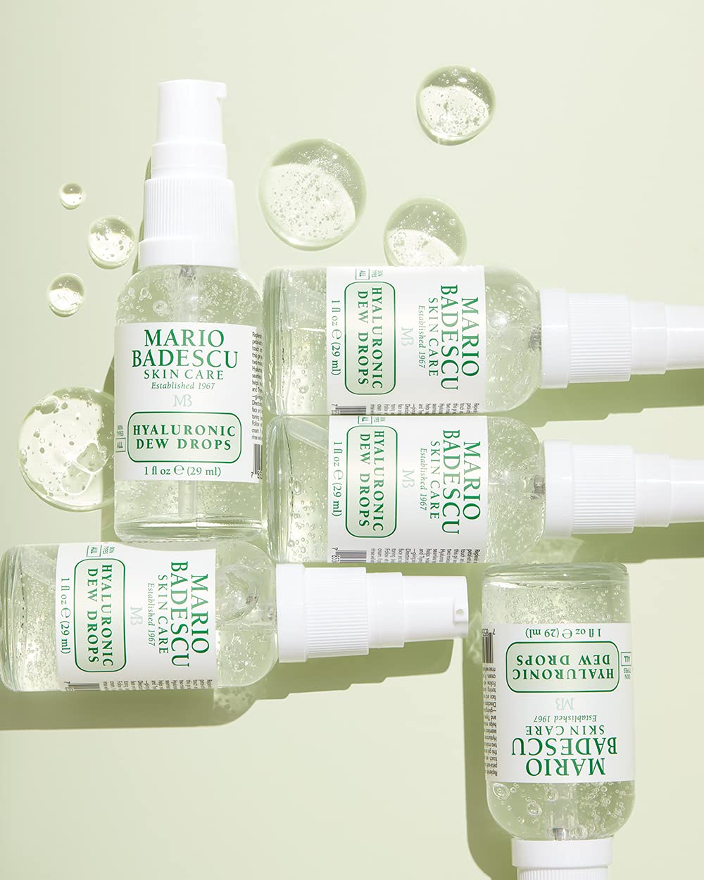 Mario Badescu Gotas de rocío hialurónico para todo tipo de piel – Gel-suero hidratante híbrido con hialuronato de sodio, niacinamida y extractos botánicos para un brillo húmedo y similar al vidrio – 29 ml