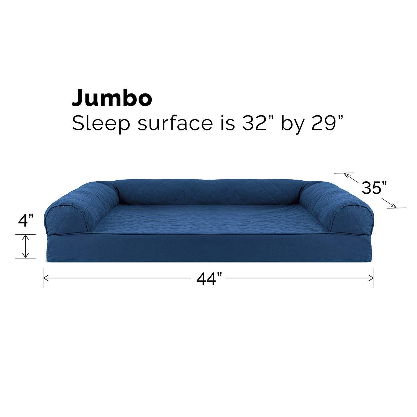 Furhaven Pet - Sofá cama para perros y gatos FurHaven de espuma viscoelástica ortopédico acolchado para perros y gatos, azul marino, jumbo