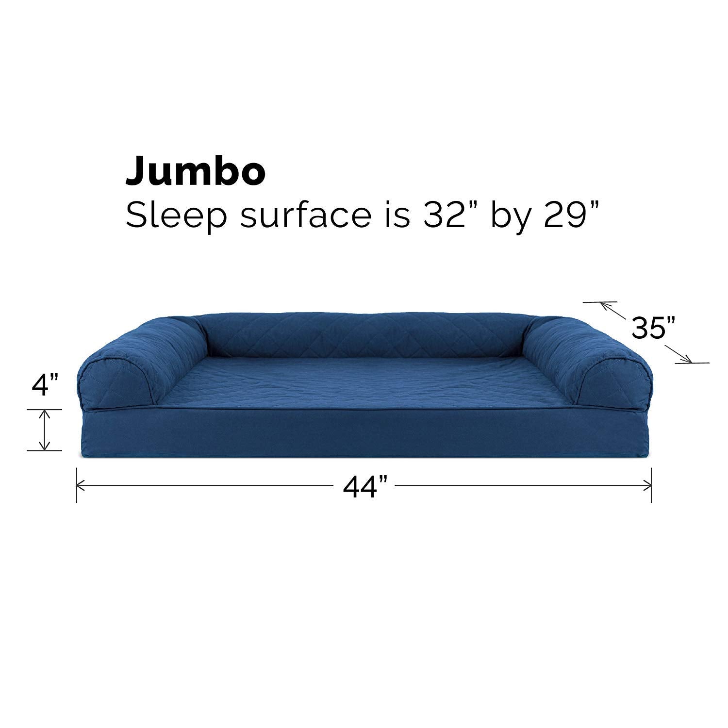 Furhaven Pet - Sofá cama para perros y gatos FurHaven de espuma viscoelástica ortopédico acolchado para perros y gatos, azul marino, jumbo