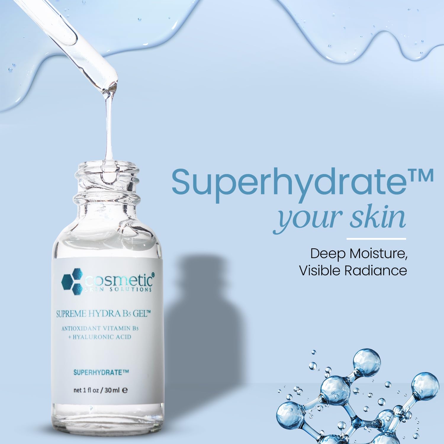 Best Pro Size Hydra B5 Gel Advanced Formula + 2 fl oz / 60 ml - Moisture-enhancing gel enriched with vitamin B5 and hyaluronic acid. Intensive hydration, H20 retension & firming. by Cosmetic Skin Solutions LLC
