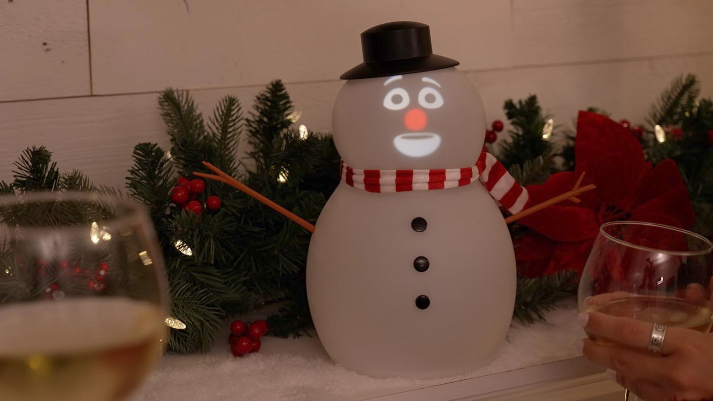 ANIMAT3D FrostByte Talking - Muñeco de nieve animado con proyector integrado y altavoz Plug 'n Play