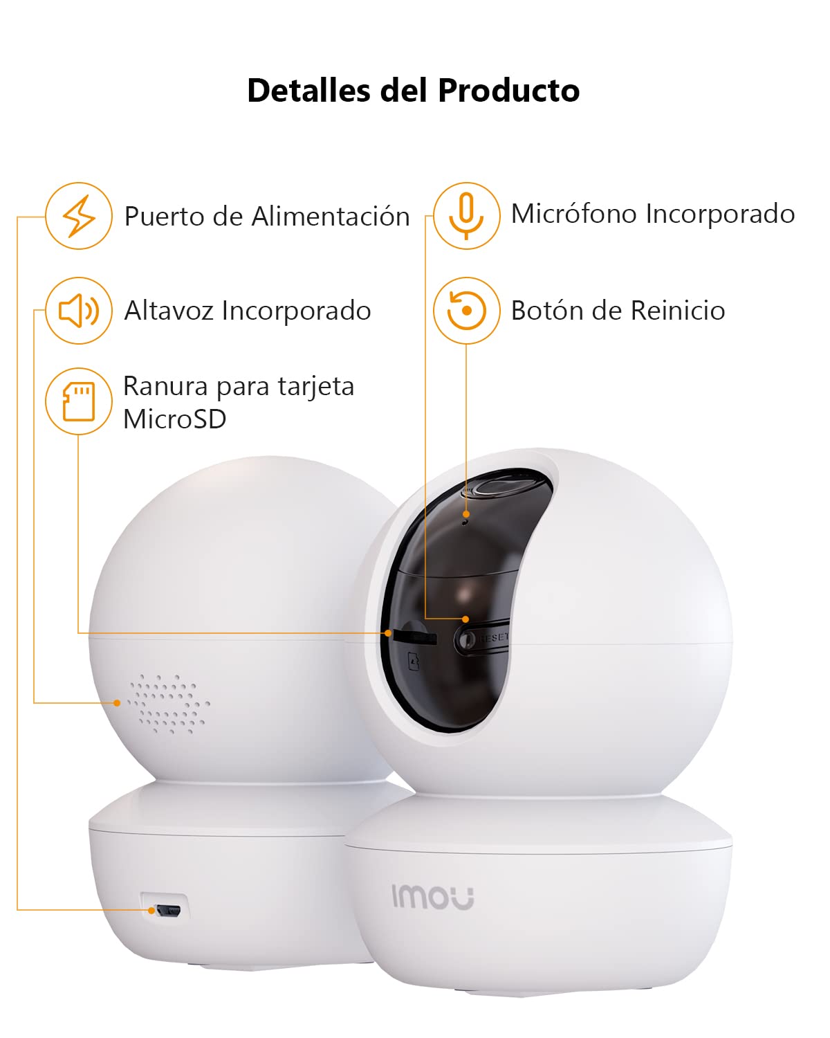 IMOU Cámara de Vigilancia WiFi Interior 360° con AI Detección Humana, 1080P Cámara IP WiFi Interior con Sirena,Audio Bidireccional,Visión Nocturna,Modo de Privacidad,Funciona con Alexa para Bebe