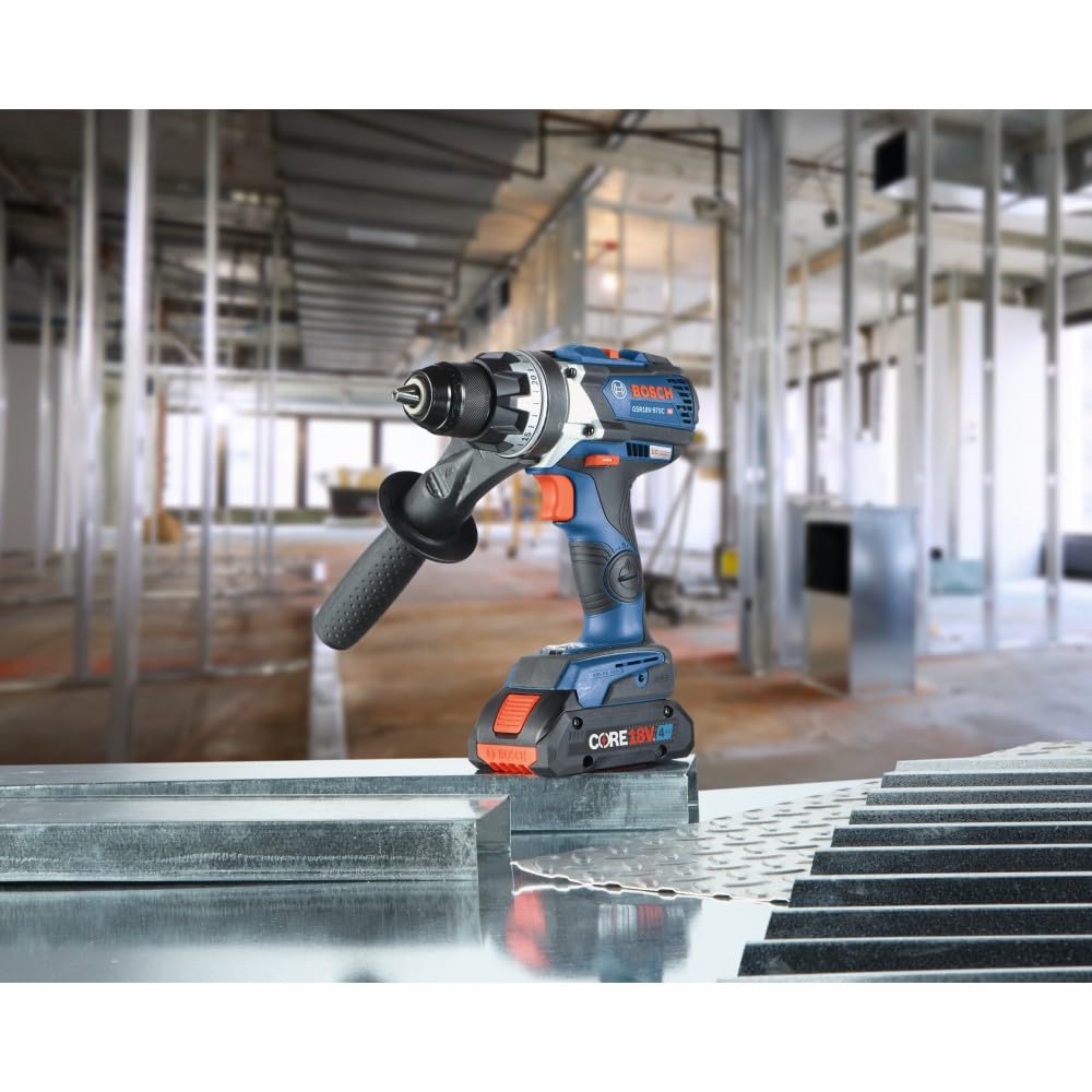 BOSCH GSR18V-975CB25 18V sin escobillas conectado, listo para 1/2 pulgadas. Kit de taladro/driver con (2) baterías de alimentación avanzadas CORE18V 4Ah