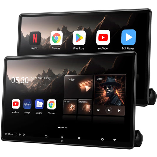 Monitor TV para Coche Android de 15.6 Pulgadas Pantalla Táctil 4K Asientos Traseros Compatible Enlace Inalámbrico de Teléfono