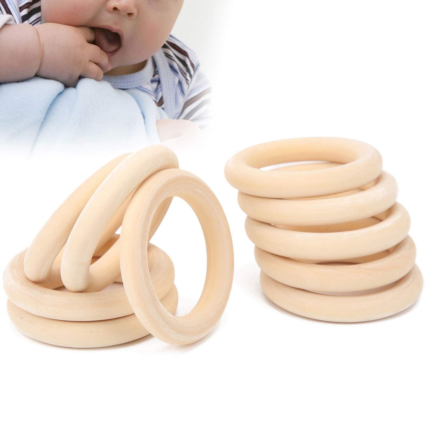 Aro de dentición para bebés, material de de calidad alimentaria Aro de dentición de , no tóxico ni peligroso para el supermercado de bebés(65mm)