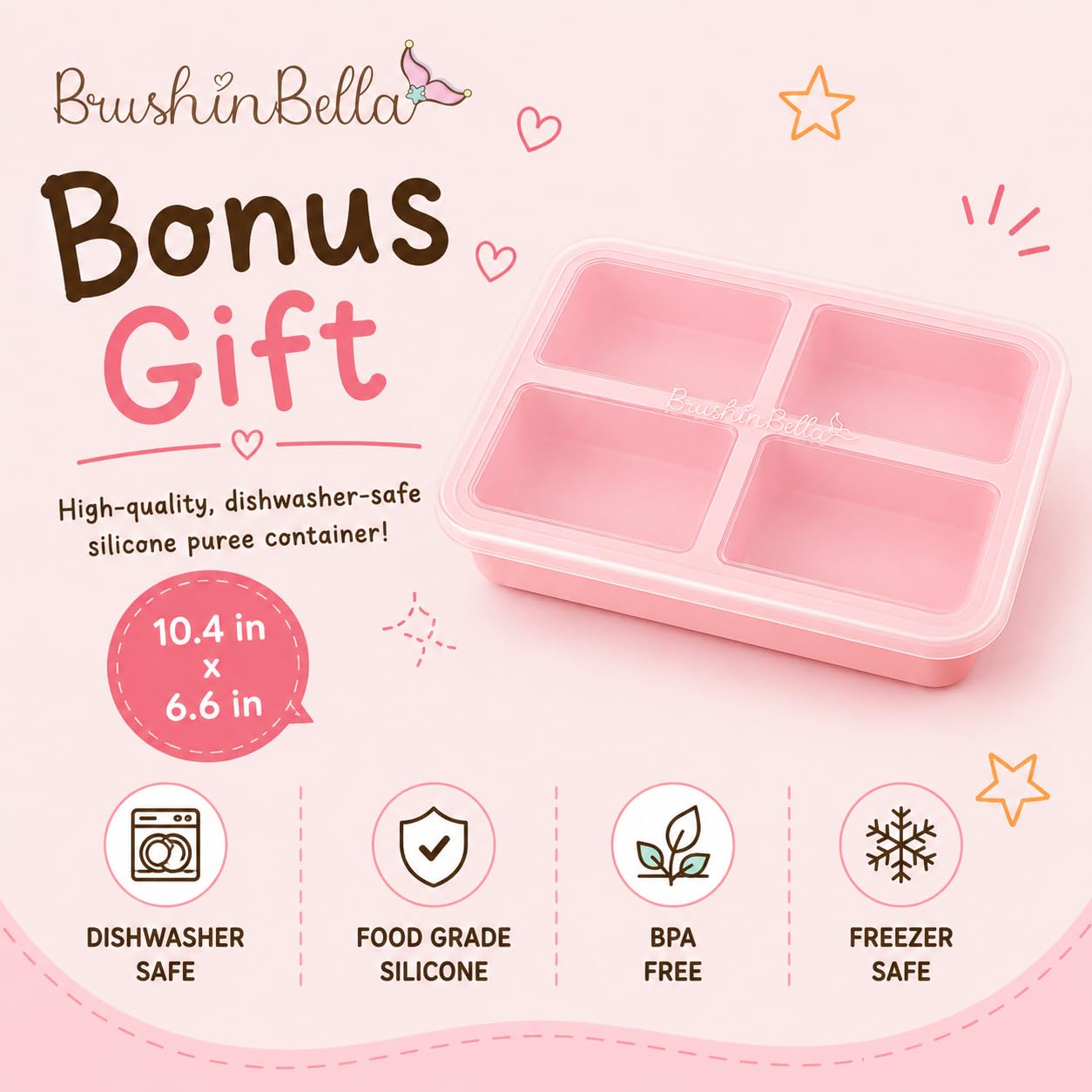 BrushinBella - Procesador de alimentos para bebés 5 en 1 con bandeja de sopa, máquina para hacer purés de bebé, amoladora, vapor, visualización táctil, mezcla automática y manual, calentador de