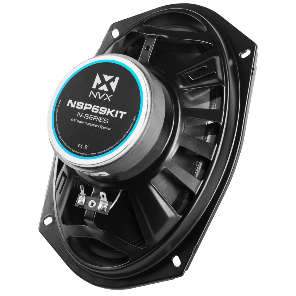 NVX® NSP69KIT - Altavoces para coche de 6 x 9, 920 W máximo, 320 W RMS, sistema de componentes de 2 vías con tweeters de cúpula de seda y X-overs pasivos, fácil de instalar en coches/camiones/puertas