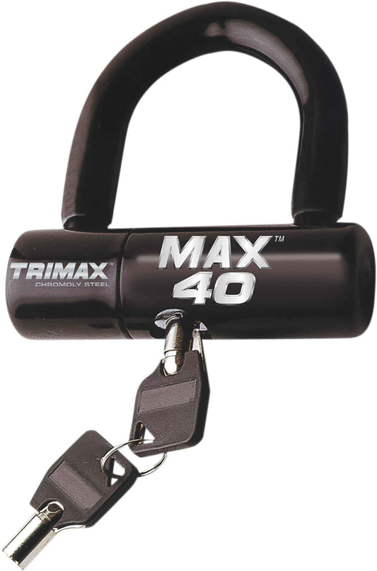 Trimax MAX40BLK High Security Disc U-Lock con 2" x 1/2" Shackle, negro