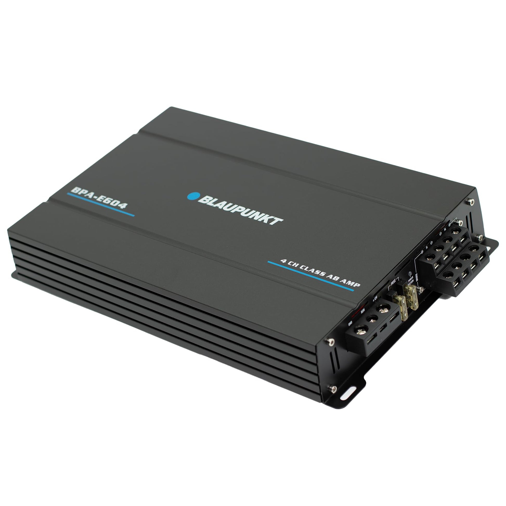 Blaupunkt BPA-E604 Amplificador de coche AB de 4 canales de clase AB de 1800 W máximo, de alta potencia, puente versátil, sonido cristalino, paquete de diseño elegante con soporte magnético de