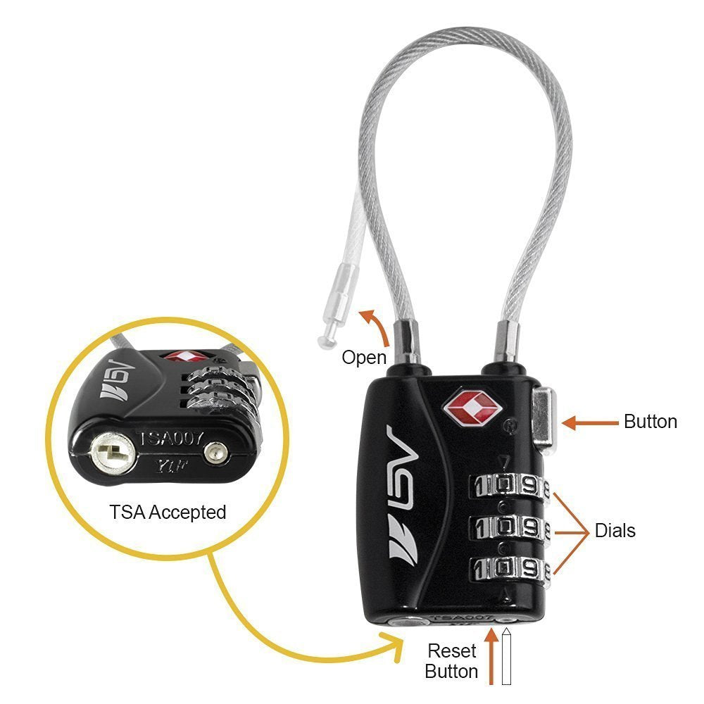 Candado para maletas Rosa aprobado por la TSA (2 piezas) / Set de dos candados para maletas/ crea tu propia combinación, perfecto para lockers del gimnasio, escuelas, maletines, equipaje, caja de herramientas y más!