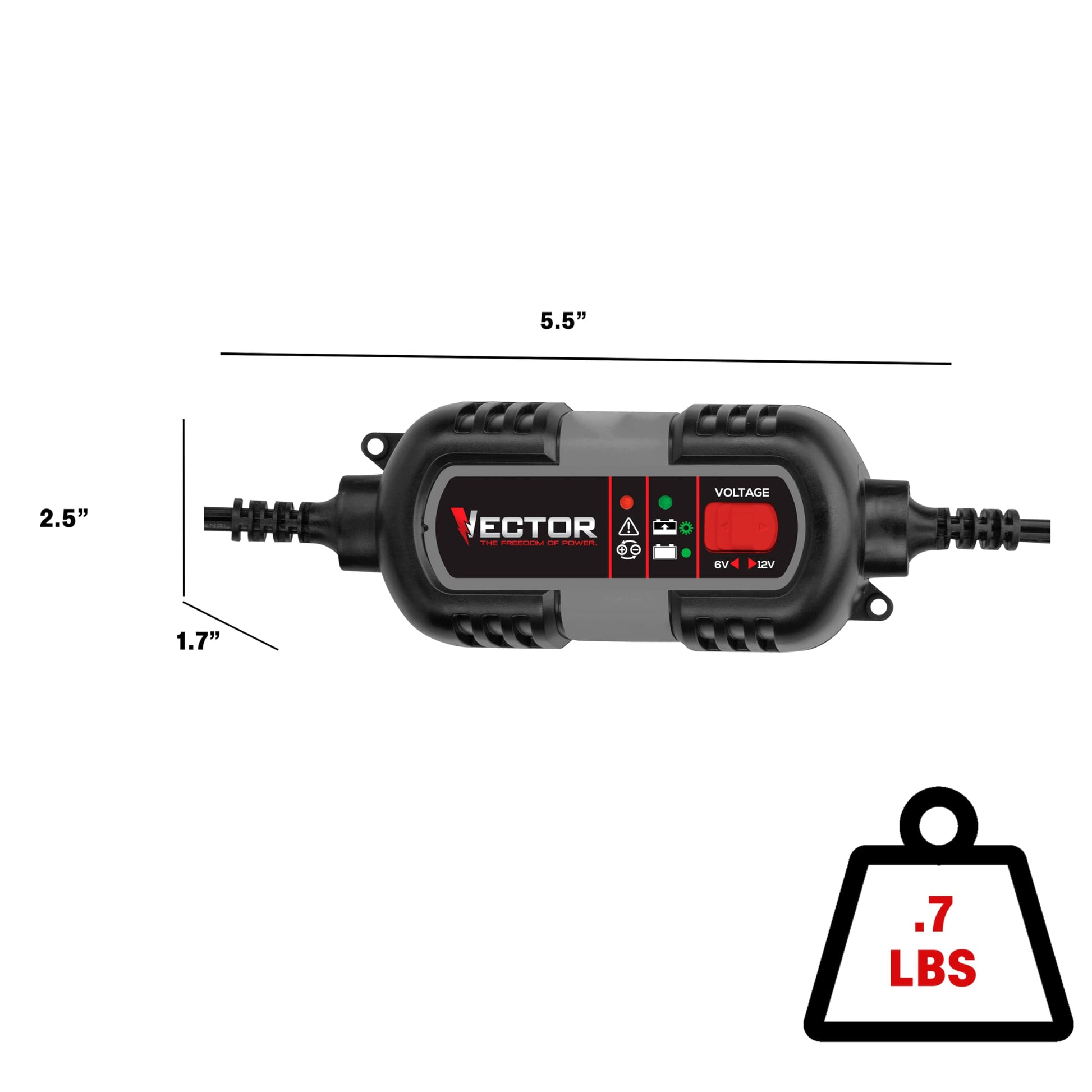 Vector Cargador de batería de 1,5 amperios, mantenedor de batería, Cargador de Trucos, BM315V, 6V y 12V, Totalmente automático