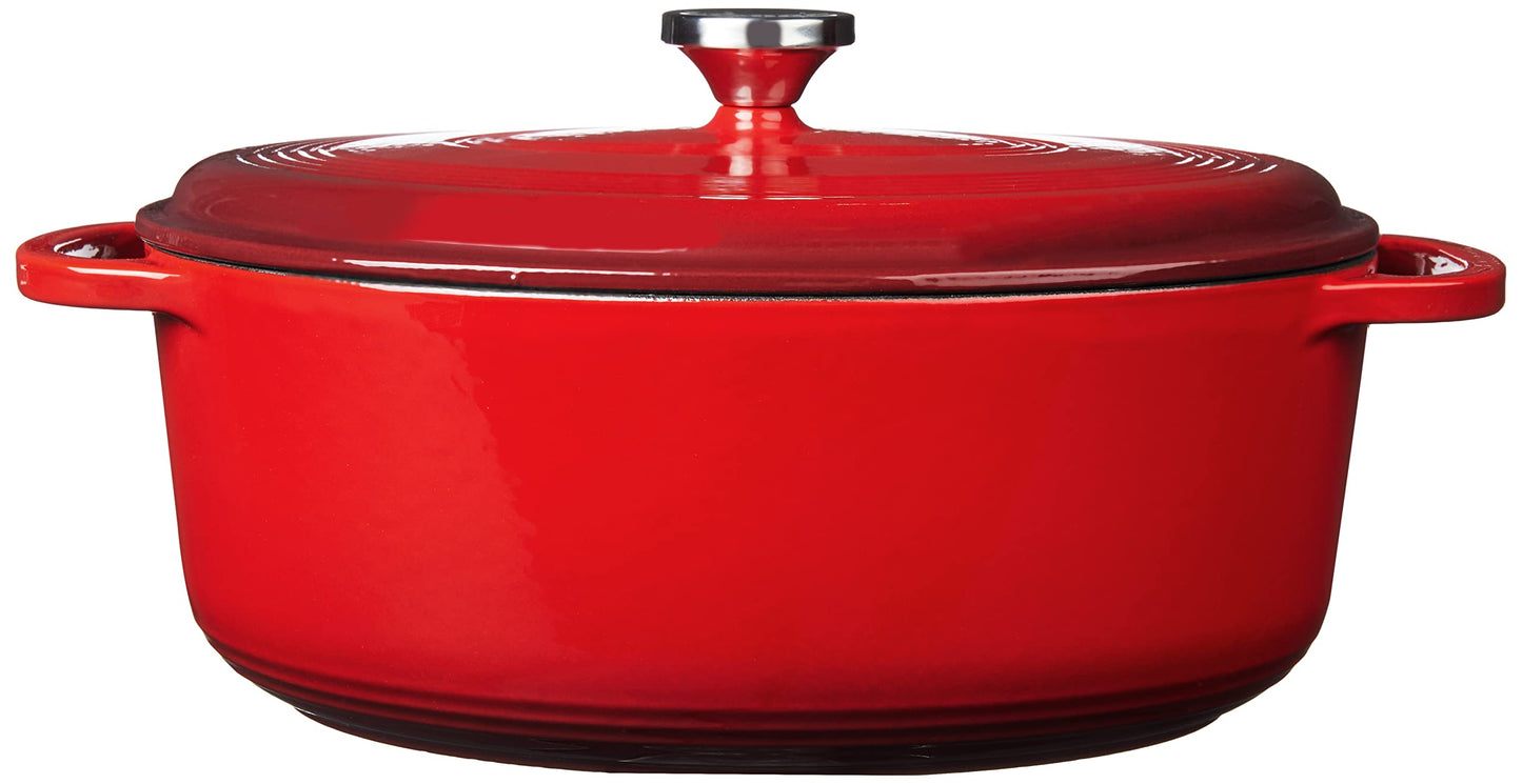 Lodge Horno holandés de hierro fundido esmaltado, Rojo, 6.6 l, 1