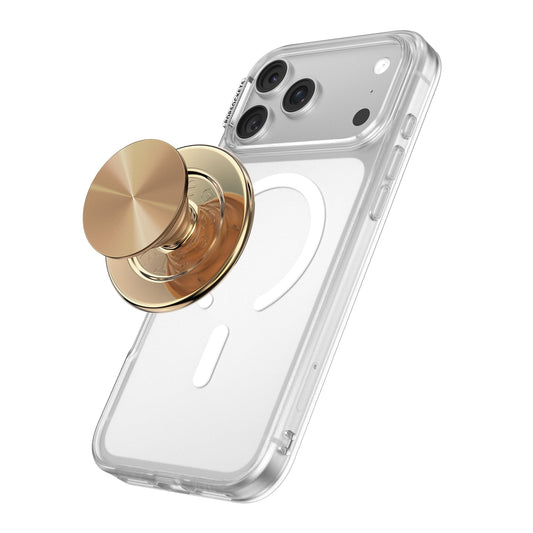 Empuñadura PopSockets Dorada MagSafe con Soporte Radial de Aluminio Intercambiable