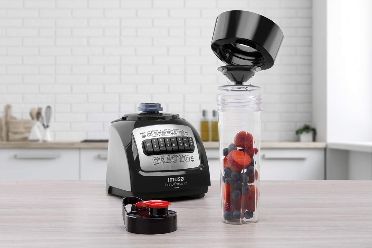 Vaso Portátil T-fal Negro Infiny-GO de 500ML para porción individual