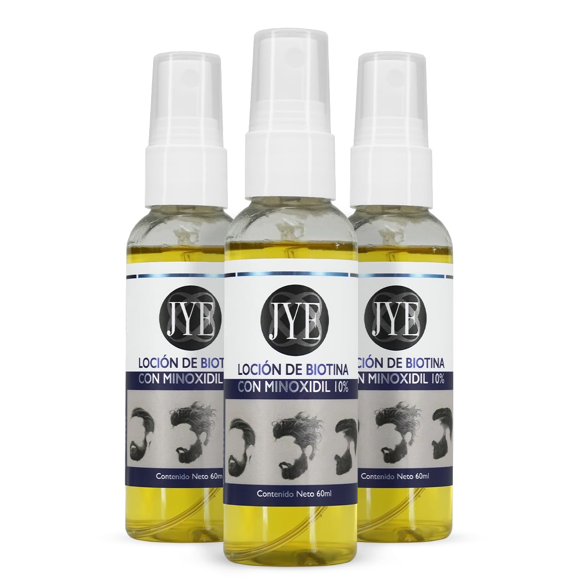 Set de Botellas de Tratamiento para Barba y Cabello JYE Concentrado 10% Biotina Crecimiento y Fortalecimiento Unisex
