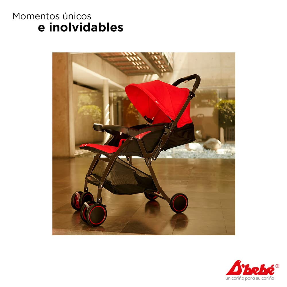 D´BEBÉ - Carriola Lu Baby - Carriola con Manubrio Reversible - Permite tener al Bebé siempre a la vista - Incluye Charola Porta Biberones - Color Negro