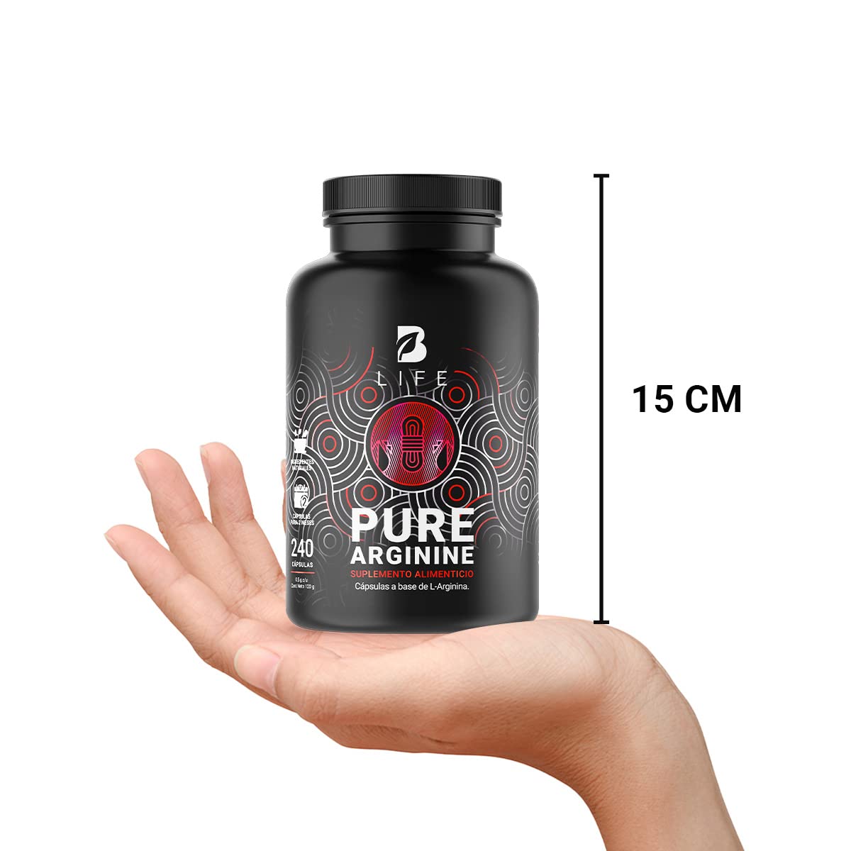 L-Arginina 1000 mg 240 Cápsulas. Ingredientes naturales: L-Arginina. Pure Arginine B Life.