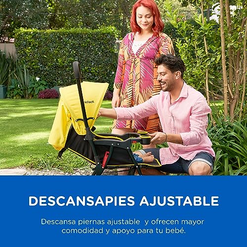 Infanti | Carriola para Bebe Swivel Negro | Carreola de Viaje - Carriola de Viaje Plegable - Carrito para Bebe con Mango Reversible | Cosas para Bebes 6 Meses a 15kg | Incluye 2 Portavasos