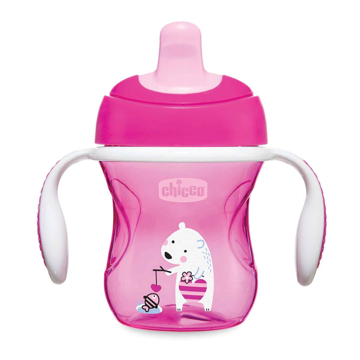 CHICCO, Vaso Entrenador con Boquilla Blanda, 6m+, Color Rosa,