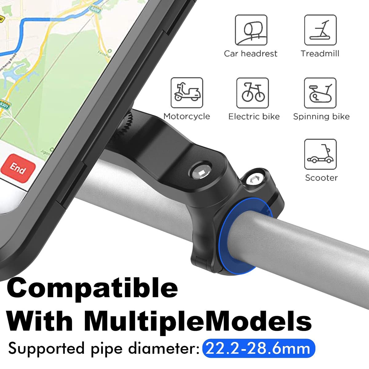 Soporte de Celular Universal Moto y Bicicleta con Pantalla Táctil Rotación 360° Ajustable
