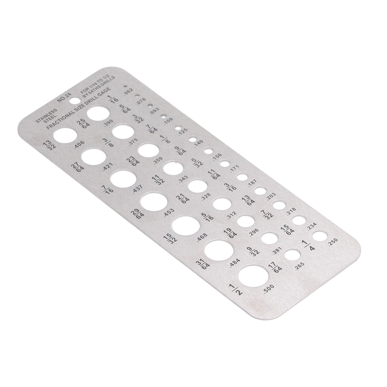 Calibre de Broca de Tamaño Fraccionario, Calibre de Broca de Tamaño Fraccionario Índice de Diámetro de Alambre de Acero Inoxidable para una Medición Precisa, Brocas de Longitud