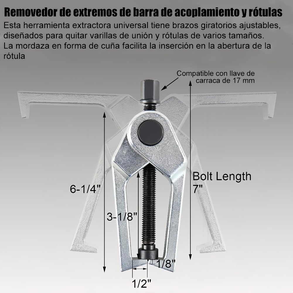 FIXITFAST Extractor de Rótulas,Kit Extractor de Rótulas 6 en 1 Aleación Endurecida,Kit de Mantenimiento Frontal Integrado,Herramientas Extractor de Rotulas Automotriz para Separación Eficiente