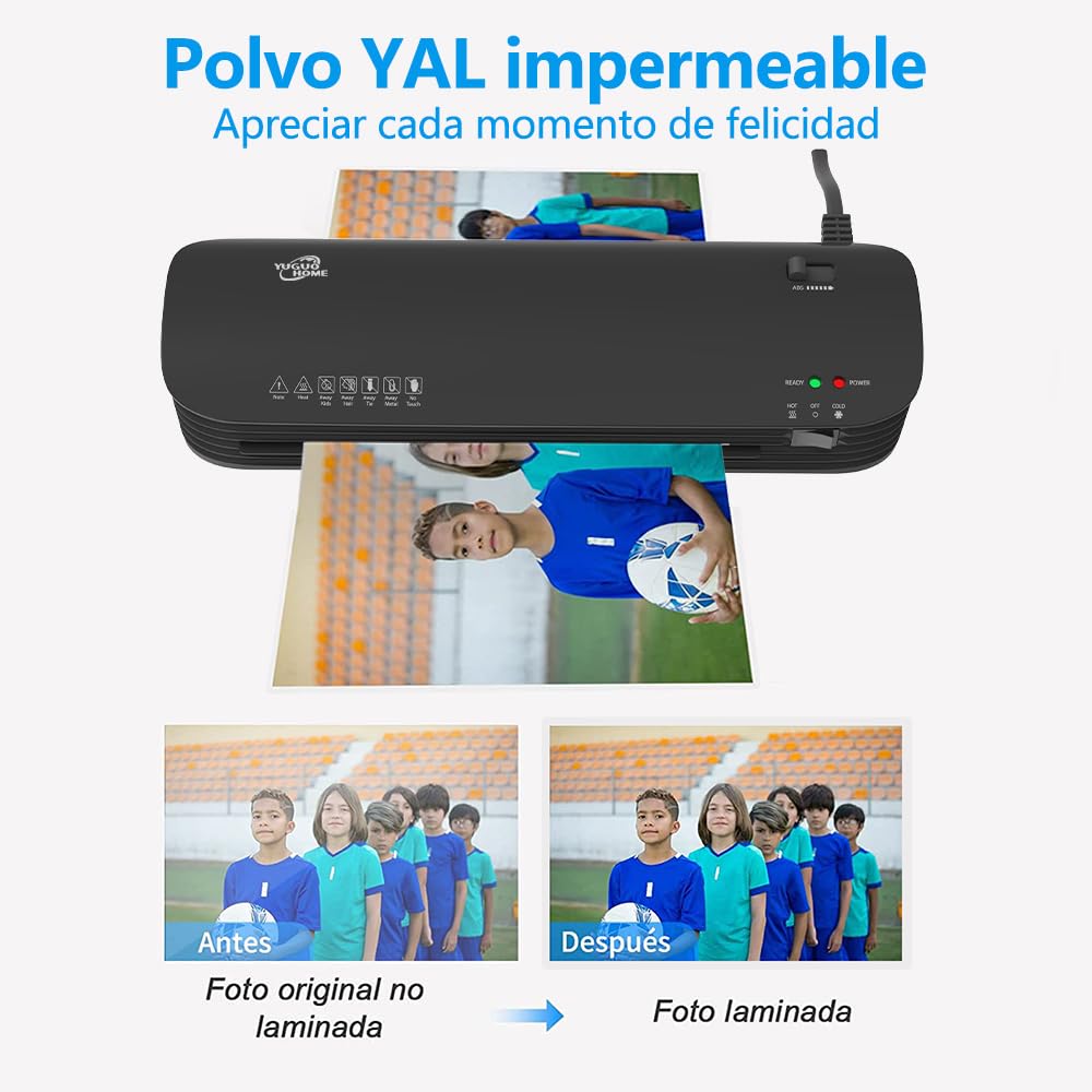 Laminadora Enmicadora Térmica+Cortador de Papel+300 Hojas Laminadoras,6 en 1 Laminador Térmico Personal con Recortadora de Papel y Redondeadora de Esquinas para Casa y Oficina