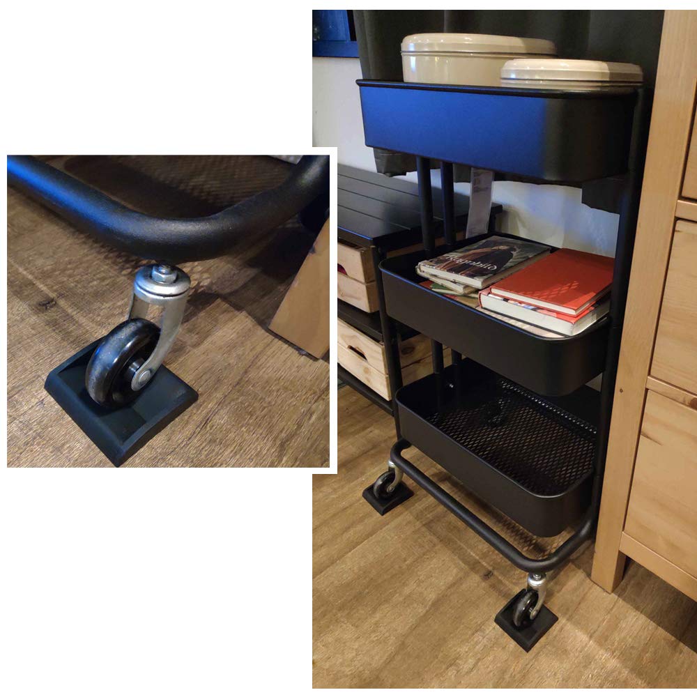 WELLGO - Tapones de cama y tazas de muebles de 3 x 3 pulgadas, paquete de 4 tapones de silicona de alta calidad para todas las ruedas de muebles, sillas de sofá cama, hechas de silicona sólida que