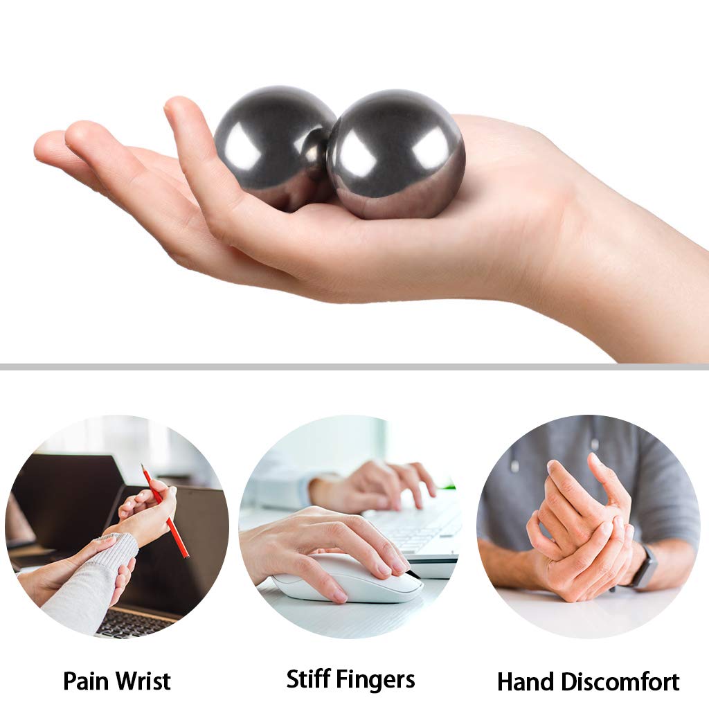Bolas de Acero Inoxidable MDLUU Plata para Meditación y Alivio del Estrés