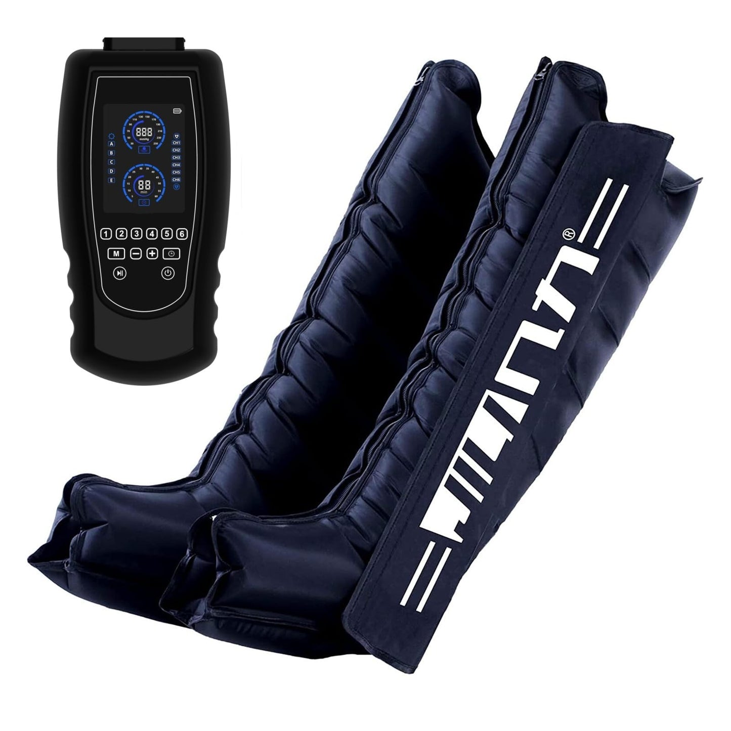 JILITEC Sistema de recuperación de piernas, botas de compresión, dispositivo de compresión secuencial, botas de recuperación, masaje de compresión dinámico para recuperación en atletas (XXXL, negro)