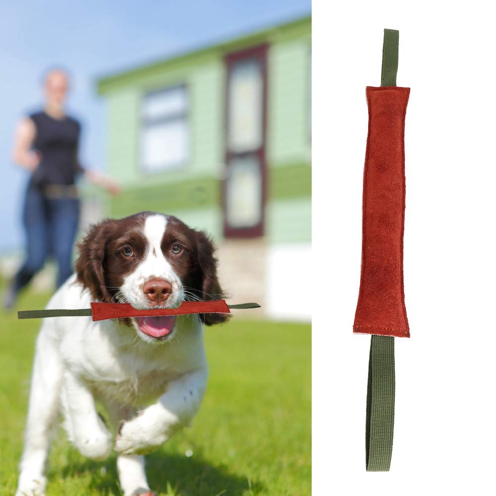 Juguete de Entrenamiento de Perro de Cuero con 2 Manijas Fuertes para Juegos Interactivos y Mordedura