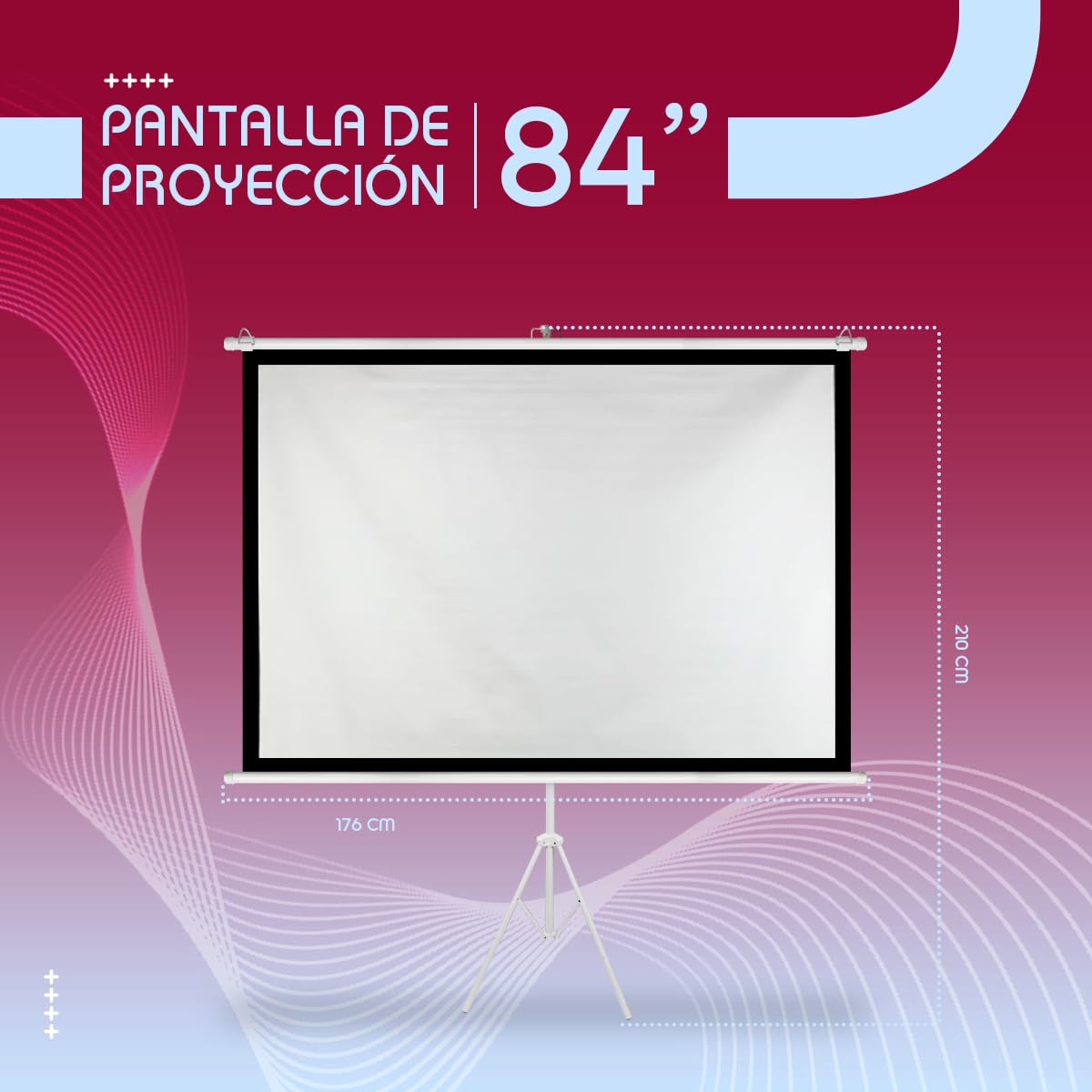 SEAFON Pantalla De Proyección 84 Pulgadas, 4:3 con Trípode