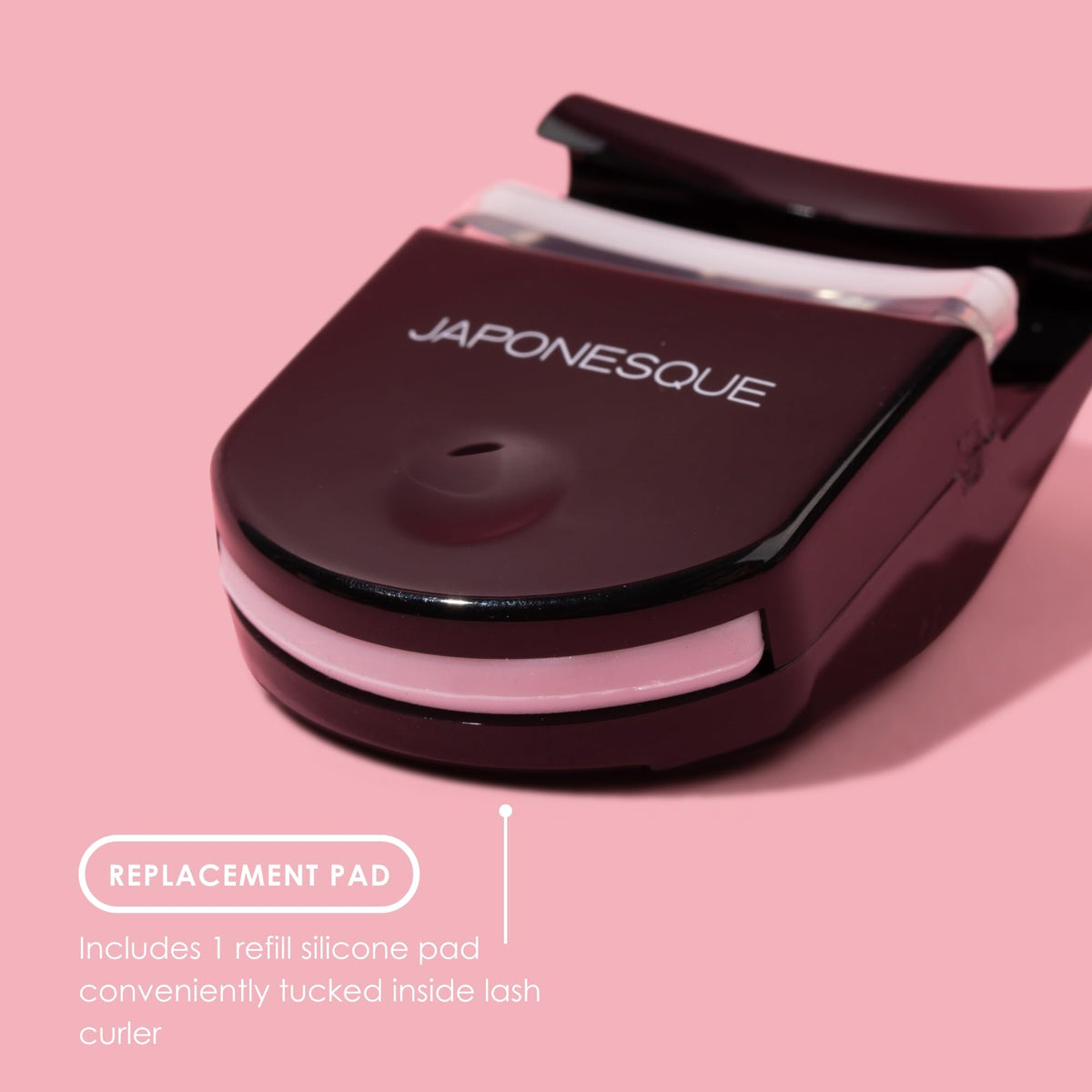 JAPONESQUE Go Curl - Rizador de pestañas de viaje, 2 unidades, perfecto para uso sobre la marcha, con almohadilla de pestañas extra suave y suave, color negro